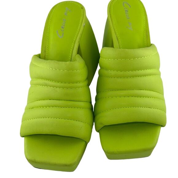 Circus NY Sam Edelman Marlie Platform Block Heel Green Heel Slide 5M NWOB - Picture 2 of 4